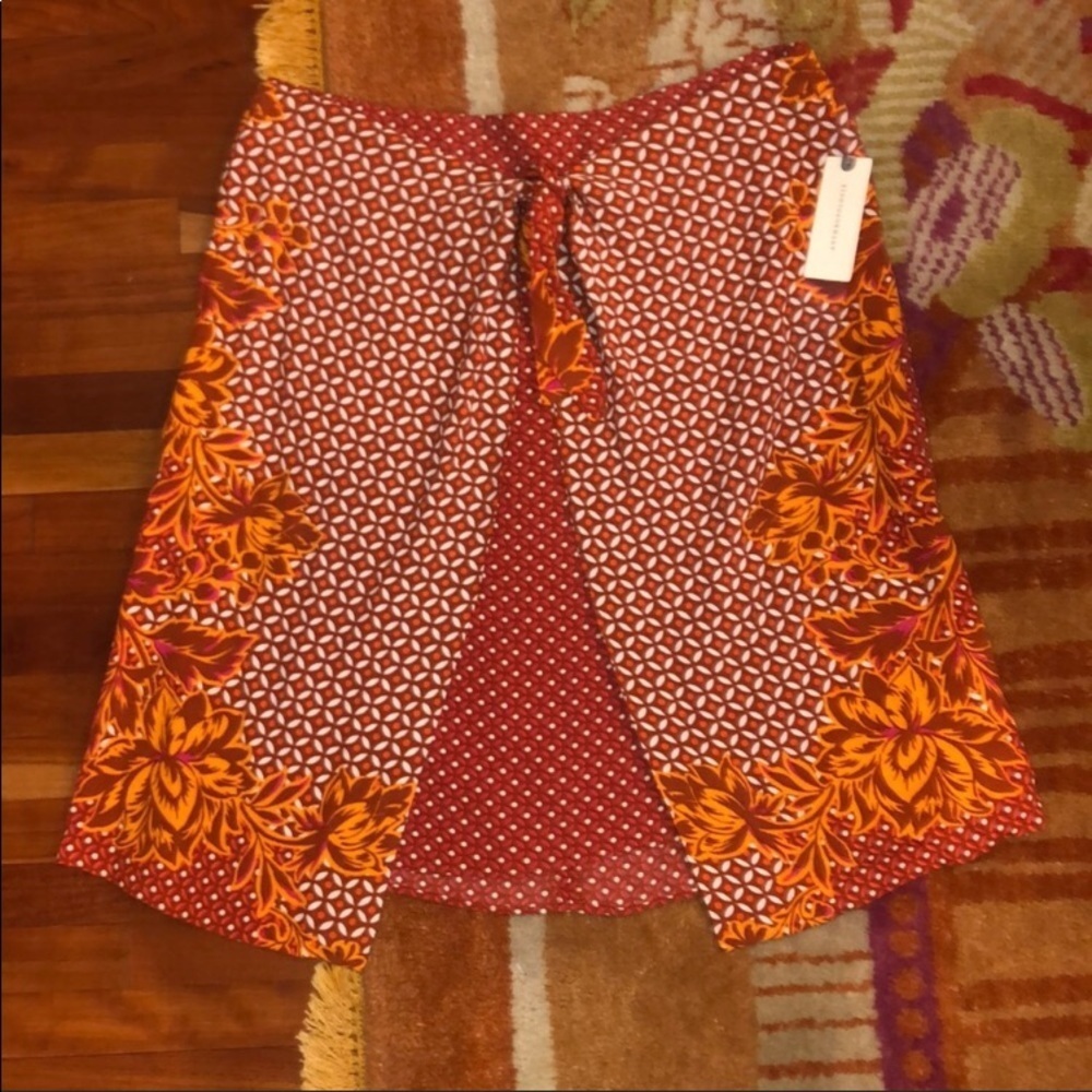 NWOT Anthropologie Maeve tie front mini skirt 12